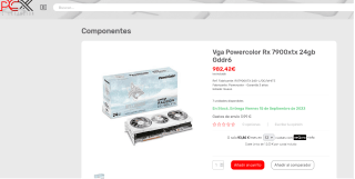 PowerColor Hellhound Spectral White AMD Radeon RX 7900 XTX 24GB por 982,42€