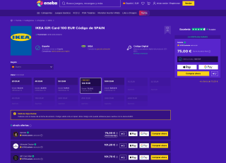 Tarjeta regalo Ikea de 100€ por solo 75€