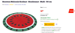 Beeztees Meloenie Koelmat - Hondenmat 50 cm voor €4,26 bij Bol.com