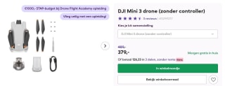DJI Mini 3 drone voor €379 bij Cameranu