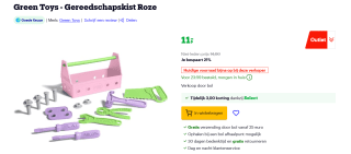 Green Toys – Gereedschapskist – Pink voor €11 bij Bol
