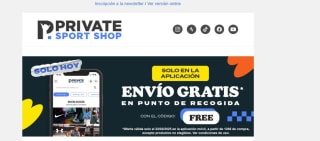 Envíos gratis desde La app Private Sport (compras +120€)