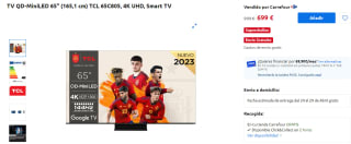 TV QD-MiniLED 65" TCL 65C805, 4K UHD, Smart TV por 699€