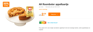 AH roomboter Appeltaart voor € 2,39 bij de AH