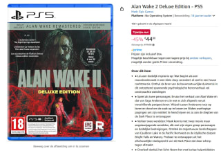 Alan Wake II Deluxe Edition voor €44 bij Amazon