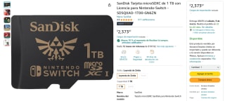 Micro SD SanDisk 1TB: Edición Zelda por $2,136 en Amazon