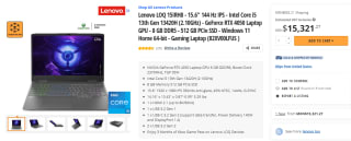 Lenovo LOQ 15IRH8 i5 13va Gen RTX 4050 por $16,213 en Newegg