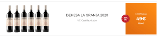 Pack de 6 Botellas de Dehesa La Granja Crianza 2020 por 39€