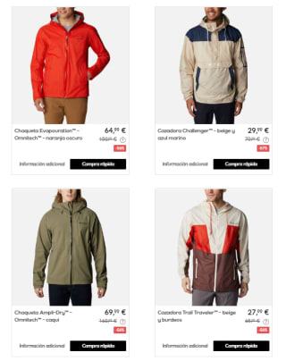 Recopilación de Chaquetas Columbia desde 19.99€ en Privalia