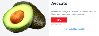 Lot de 6 avocats de 1,85€