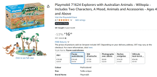 PLAYMOBIL Wiltopia Australische dierenwereld voor €16,49 bij Amazon