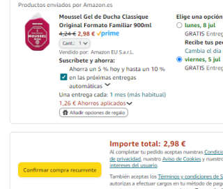 Moussel Gel de Ducha Classique Original Formato Familiar 900ml por 2,98€
