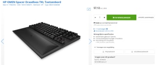 HP Omen Spacer Wireless TKL toetsenbord voor €57,12 bij MaxICT