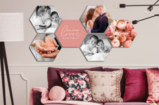 Gratis 4 hexagons 17x15 cm!