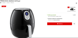 PRINCESS 182022 Airfryer voor €49 bij de Mediamarkt