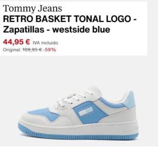Zapatillas de Mujer Tommy Jeans RETRO BASKET TONAL LOGO por 38.21€