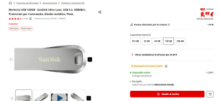 Memoria USB 128GB - SanDisk Ultra Luxe por 9,90€
