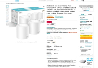 TP-Link Deco X1500 3 Pack-Sistema WiFi 6 AI Mesh AX1500 Doble Banda 2.4 GHz/5 GHz por 129,99€