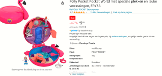 Polly Pocket Big Pocket World Opblaasbare Flamingo voor €9,99 bij Amazon.
