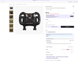 Volante FR-TEC Formula Wheel Vibración y sensor electromagnético con pedales por 59,95€ (Nuevos usiarios por 23,98€)