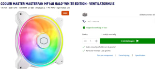 Cooler Master MasterFan MF140 Halo² White Edition voor €9 bij Azerty