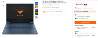 Portatil HP Victus 15-fa0058ns Intel Core i7-12650H/16GB/512GB SSD/RTX 3050/15.6" por 749€