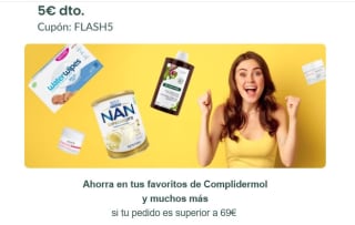 5€ descuento con compra mínima de 69€