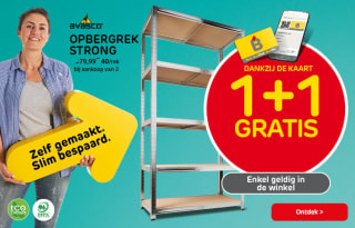 'Strong' opbergrek 1+1 gratis bij Brico