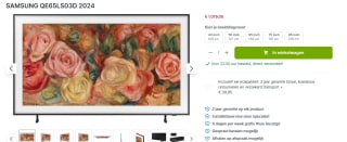 Samsung The Frame QLED (2024) 65" Wit voor €1.079 bij Plasmavisie