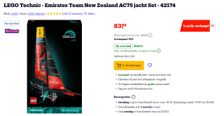 LEGO Technic - Emirates Team New Zealand AC75 Yacht voor €84 bij Bol