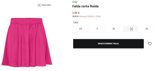 Falda corta fluida Only por 5.99€