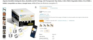 Pack de 4 Bombillas E27 regulables y compatibles con Alexa por 18,89€