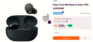 Sony WF-1000XM5 Headset voor €229 bij Ibood