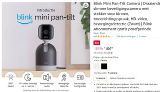 Mini Pan-Tilt Camera - Mobiele Plug-in Beveiligingscamera voor €38,99 bij Amazon