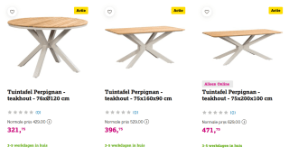25% korting op Perpignan tuintafels bij Leen Bakker