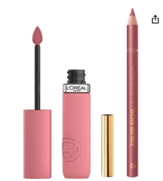 Lote de L'Oréal Paris Pintalabios Mate de Larga Duración Tono: 200+Lápiz de Labios Lip Liner Couture 302 por 10,85€
