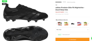 Kids Adidas Predator Elite FG Nightstrike Zwart/Grijs voor €59,95 bij Unisportstore