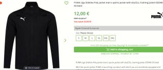 PUMA Liga Sideline heren jack voor €12 bij Outlet46