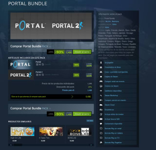 Juegos de PC Portal 1 + Portal 2 por solo 1,46€