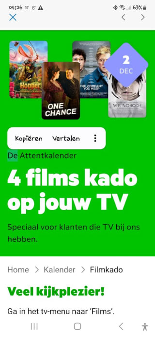 Adventskalender voor KPN klanten met elke dag een verrassing