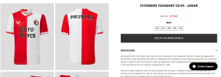 Feyenoord Thuisshirt 23/24 - Junior voor €19,50 bij Castore
