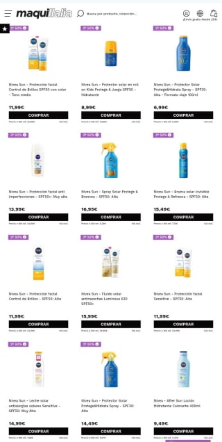 Segunda Unidad al-50% en Nivea Sun.