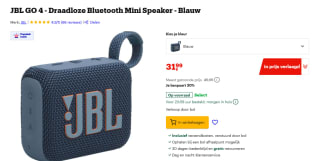 JBL GO 4 - Draadloze Bluetooth Mini Speaker voor €32 bij Bol