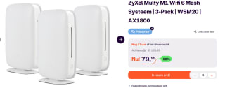 ZyXel Multy M1 Wifi 6 Mesh Systeem 3pack voor €79,95 bij iBood