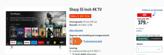SINGLES DAY Sharp 55 inch 4K UHD QLED Google Smart TV voor €379 in de Lidl webshop