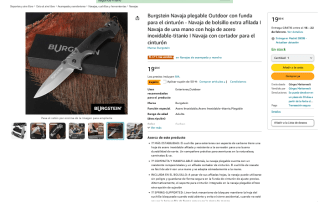 Navaja Burgstein hoja de acero inoxidable y titanio por solo 9,99€