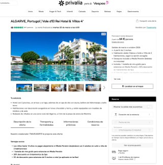 ALGARVE Portugal Vale d'El Rei Hotel & Villas 4* desayuno incluido 3 días 2 noches PxPm2 desde 64€