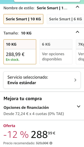 Candy Smart CS 14102DE/1-S, Lavadora 10 KG por 288,99€.