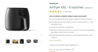 Philips Premium Airfryer XXL 7,3L por 166.40€