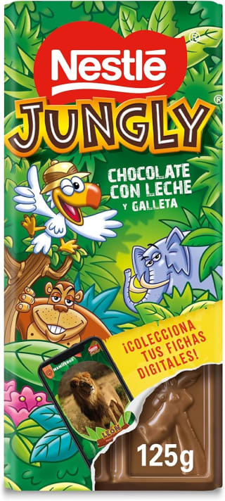4 tabletas Nestlé Jungly chocolate con leche y galleta tableta 125 g por 4,73€